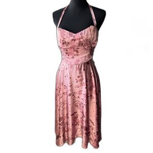 Size 8 Y2K Vintage Betsey Johnson New York silk cherry blossom dress (10512)